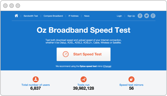 Oz Broadband Speed Test